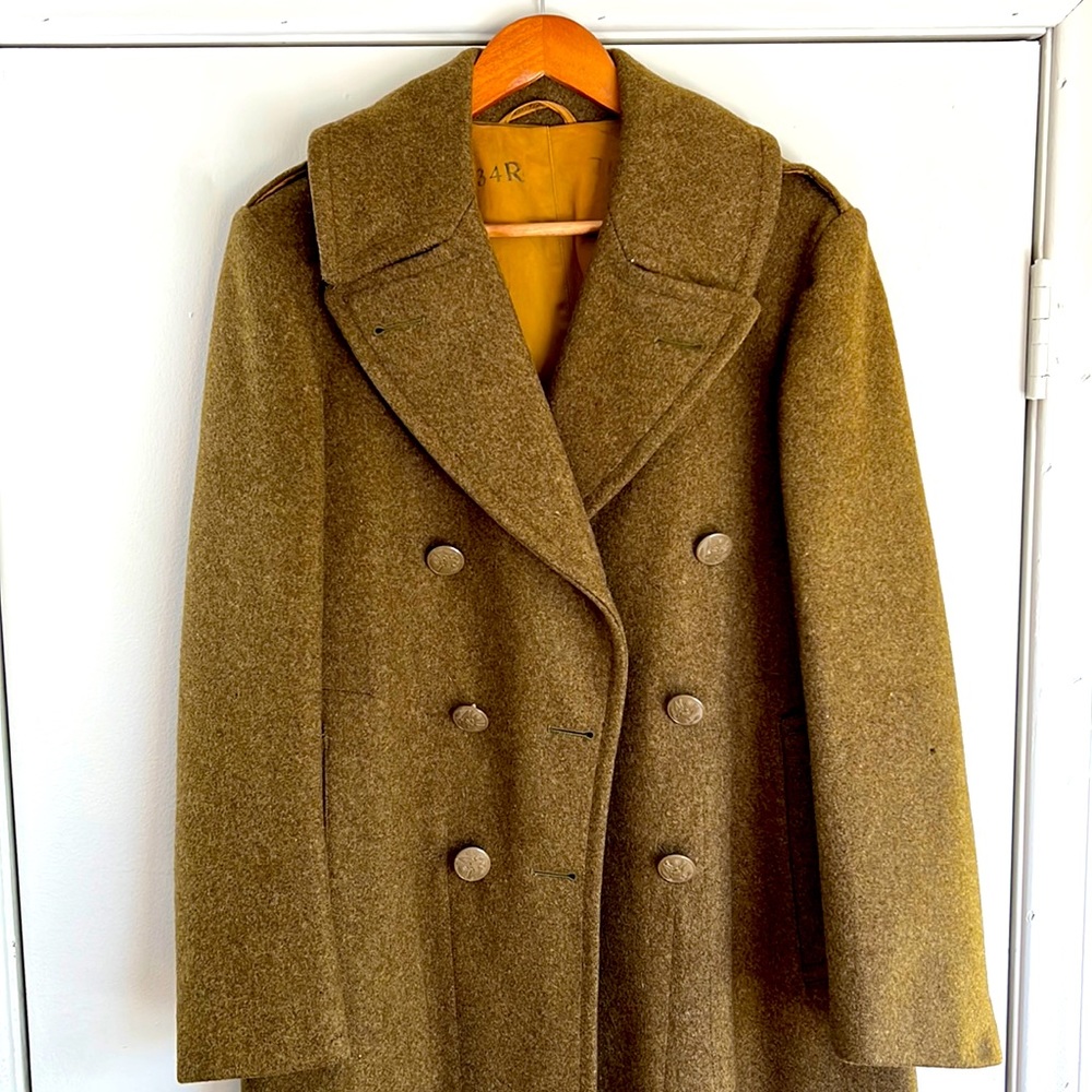 USGI US ARMY WWII TRENCH COAT WOOL OVERCOAT